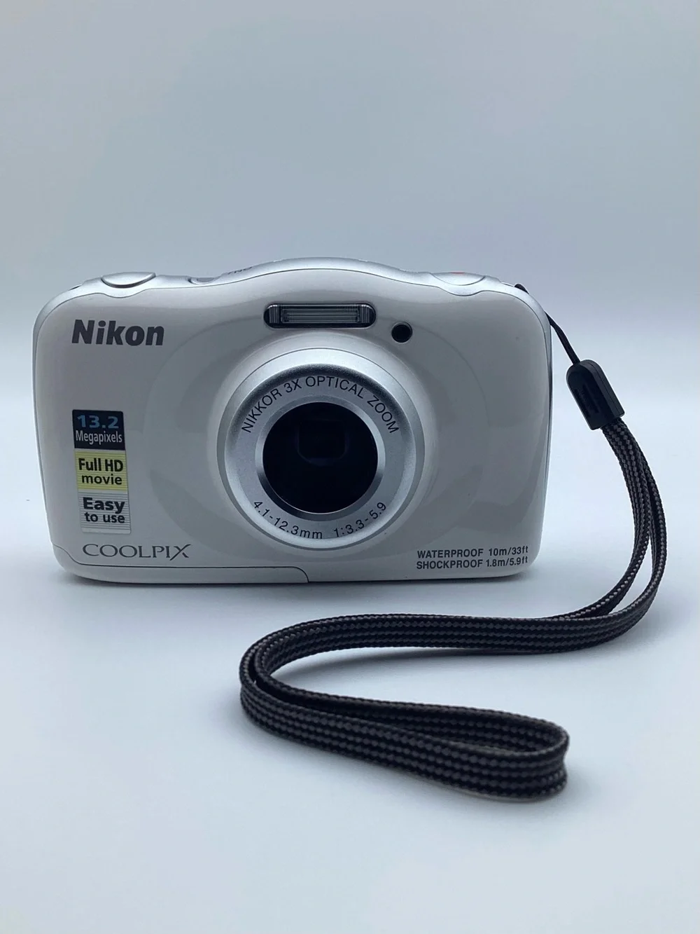 Nikon Coolpix W100 13.2 MP 3x Optical Zoom Digital Camera - White